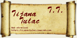 Tijana Tulać vizit kartica